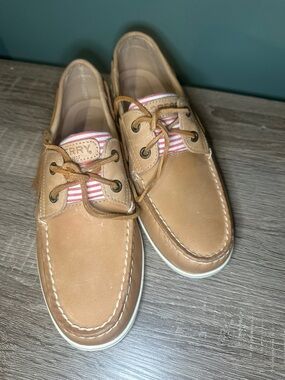 Sperry Top-Sider Leather Boat Shoes Tan Lace Up Women’s 8 Coastal